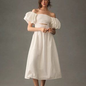 HTF Anthropologie Moon River Off-The-Shoulder Cutout Maxi Dress